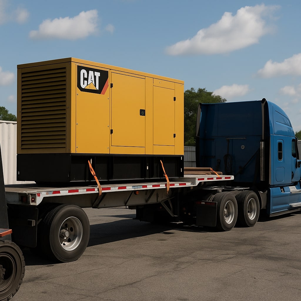 Generador Caterpillar en camión de plataforma
